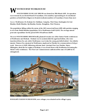 Westbourne Workhouse circa 1834