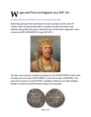 Cost of Living in 14th. Century England