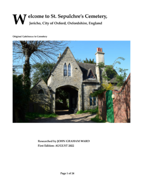 Welcome to St. SEPULCHRE’S CEMETERY, Oxford, England