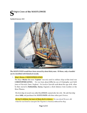 Crew of the MAYFLOWER
