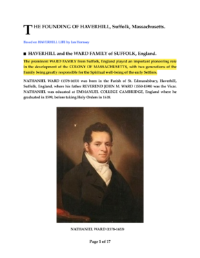 The Founding of HAVERHILL, Massachusetts